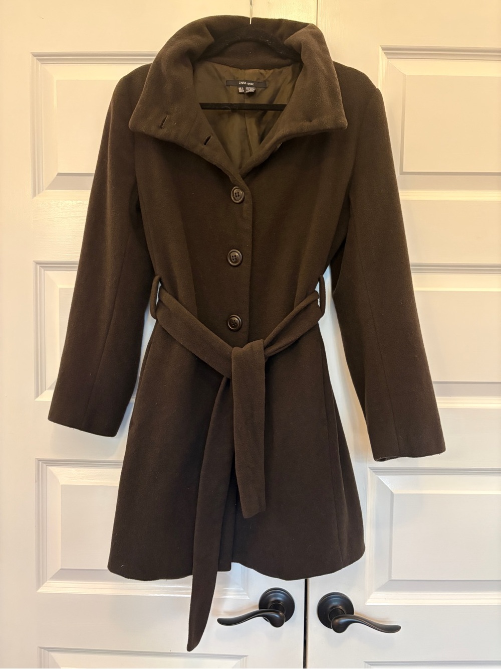 Zara Basic Dark Brown Belted Trench Coat